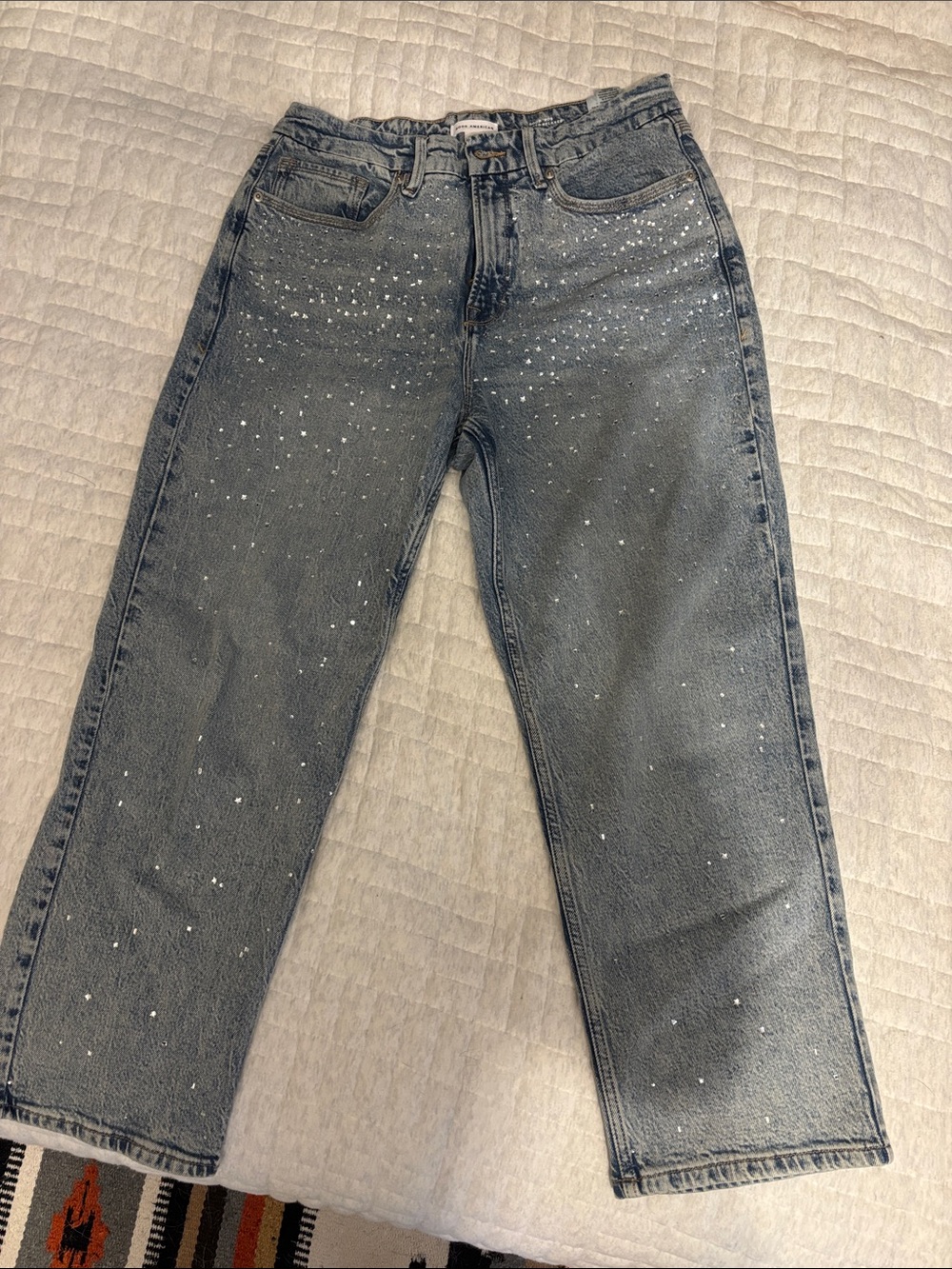 Good American Rhinestone Boyfriend Jeans